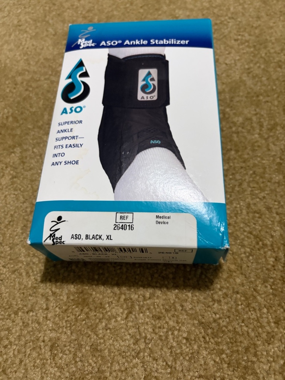 ASO Ankle Stabilizer Brace in Black 

New in box, never opened